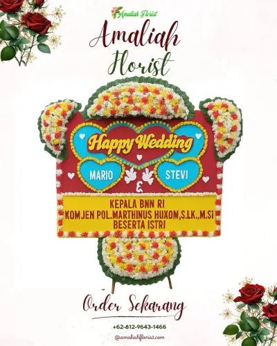 Karangan Papan Bunga Pernikahan di Ringinsari